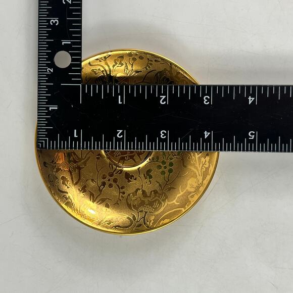 Stouffer Fine China 24K Gold Floral Embossed Saucer Plate 4.5" Vintage Ornate - Picture 5 of 6